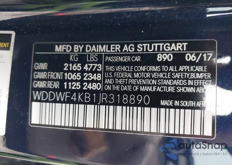 2018 Mercedes-Benz C 300 4Matic из США, поврежденный, VIN WDDWF4KB1JR318890